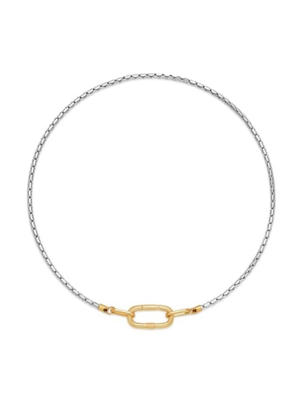 Chunky Two-Tone Cuban Link Choker 20.4 In.